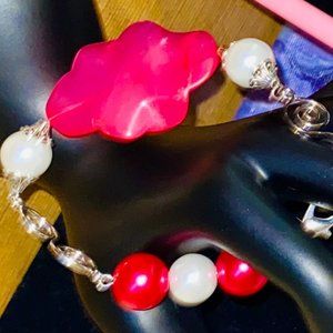 Good Fortune Inspired Pink Jade – Earring, Bracelet & Gypsy Hairpin Set